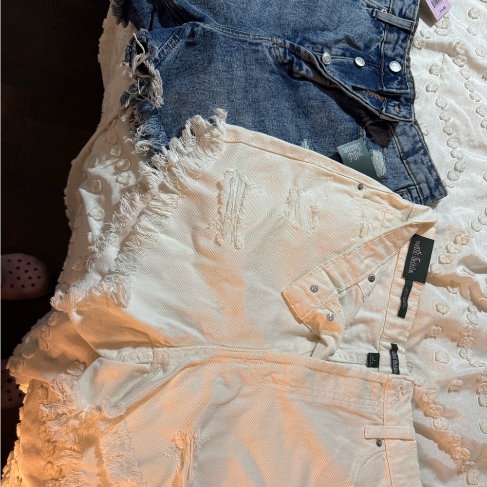 Wild Fable Blue and White Jean Shorts